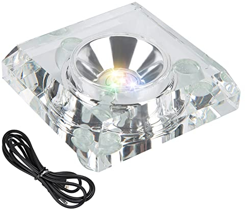 Base Luminosa a LED in Cristallo, Base Multicolore per Display a LED con piedistallo Lampeggiante, Base illuminata da Tavolo, Decorazione alimentata Tramite USB per Cristalli 3D in Vetro (Ottagonale)