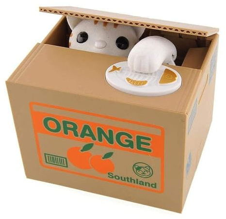 Pinkgarden Karikatur Katze Spardose für Kinder, Elektronische Automatisch Stehlende Münzbox mit Ton für Kinder Mädchen Spielzeug Geburtstag Geschenk