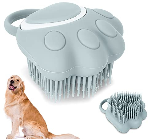 Fiotha Badebürste aus Silikon Hund, Haustier Badebürste, Haustier Badebürstes Hundebürste Katzenbürste 2-in-1-Badmassagebürste, Duschbürste Silikon, für Hunde und Katzen, Nachfüllbares Duschgel