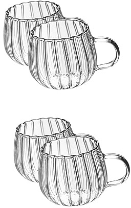 BESTonZON 4 Pièces Tasses De Citrouille En Verre Tasse Claire Tasses À Cocktail Claires Tasse De Café Clair À Café En Verre Citrouille Boire