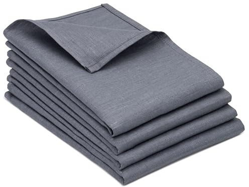 ZOLLNER 4 strofinacci da cucina, 50x70 cm, 100% lino, canovacci assorbenti senzi lasciare aloni o pelucchi, grigio