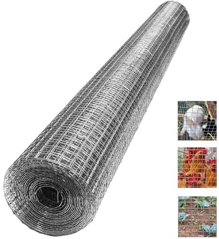 Yqyc Grillage Anti Rongeur, Rouleau de Treillis Métallique Soudé Galvanisé, Filet de Grillage Carré pour Poulet, Panneaux de Treillis Soudés Galvanisés à Chaud pour Jardin Extérieur (Size : 10mm Hole