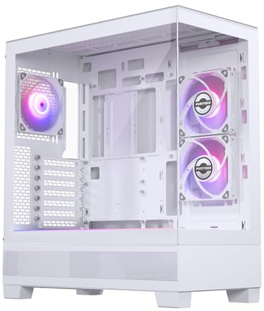 Phanteks XT View, gaming mid-tower, finestrino anteriore e laterale in vetro temperato, USB-C 3.2 Gen2, 3 ventole M25-120 D-RGB incluse, Bianco
