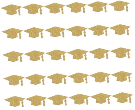 Konfetti für Abschlussfeier 100stücke aus Papier, Goldener Bachelor Hat
