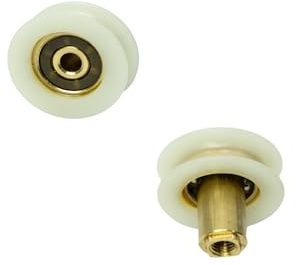 MSGsl - Kit de Rodamientos para Puertas de Mampara Ducha: 2 Unidades Ø 24 x 23 x 9 mm, con Tornillo incluido M5 - Piezas Duraderas para Puertas Correderas de Baños (2)