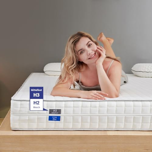 Coolux Sleep Kaltschaummatratze 90x200, 2 in 1 Wendbare Matratze H2 & H3, Höhe 16 cm, Orthopädische 7-Zonen Komfortschaum Matratze, Öko-Tex Zertifiziert, Geeignet für Kinder- und Jugendmatratze