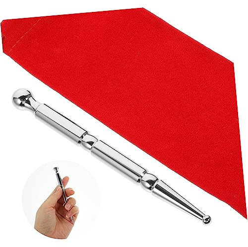 Hoement Massaggiatore Puntiforme Manuale in Ottone Argento, Penna per Acupressione per Punti Trigger, Stimola Muscoli per Corpo e Piedi, Pomata