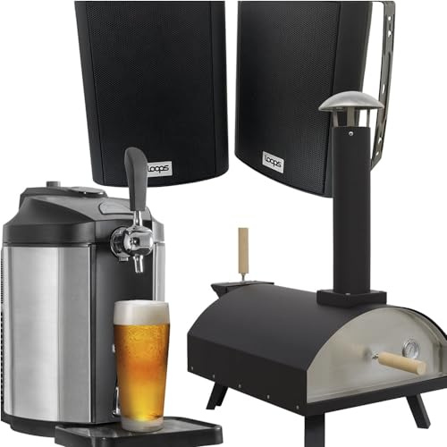 Garden Party Set four à pizza au bois Distributeur de bière Kit haut-parleur extérieur