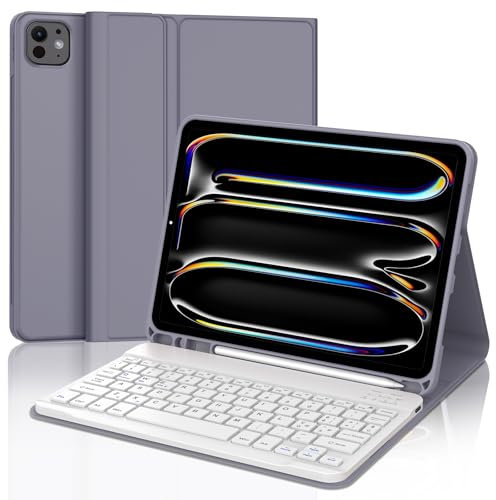 JADEMALL Bluetooth Tastiera per iPad, Samsung, Lenovo, Huawei, Xiaomi, Tastiera Ricaricabile Ultra Sottile Bluetooth Compatibile IOS/Windows/Android, Layout Italiano QWERTY, Bianca