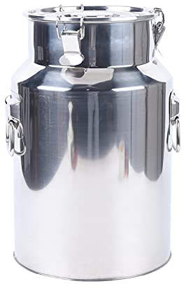 Pot à lait en acier inoxydable 201 de 18 l - Multifonctionnel - Avec poignée unique et couvercle en silicone scellé (18 l)