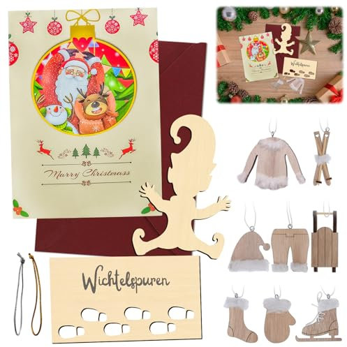 LETTERASHQP Wichtelschablone Wichtelschablone Fußabdrücke Wichtel Schablone Fenster Wichtel Zubehör Wichtel Baustelle Wichtel Schneespray Fenster Schablone Weihnachten Christbaumbehänge