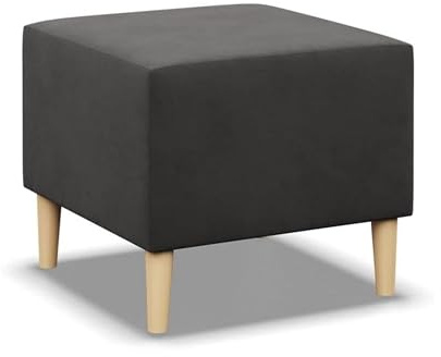 Mebligo - Puff Hocker BLANK, Fußhocker für Sessel, Couch Hocker, Sofa Hocker, Sitzhocker, Hocker Wohnzimmer, Bequemer Hocker als Auflage, Sitzpuff, Beine und Tisch - 51x51x40cm Grau