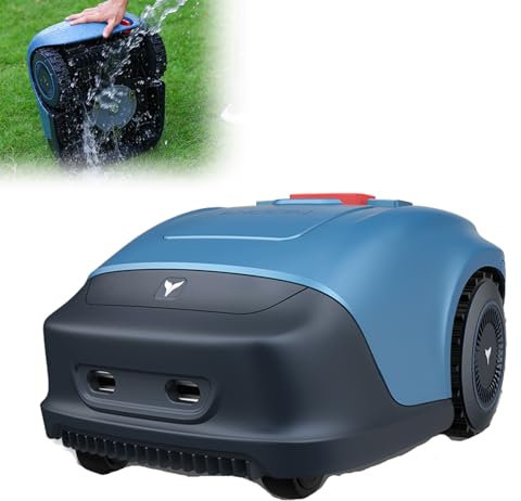 FJYAWEN Robot Cortacésped De 1000 M², Mapeo Asistido por IA, Gestión Multizona, Ancho Y Alto De Corte 18 Cm/20-55 Mm, Antirrobo