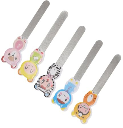 CANIGHT 5stücke Teiliges Nagelfeilen-set Aus Edelstahl Für Fingernägel Doppelseitige Polierfeilen Bunten Designs Für Maniküre Und Nagelpflege Robust Und Tragbar