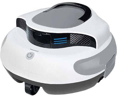 WQZzjm Cordless Smart Navigation Pool Vacuum, Pool Skimmer Robot, Self-Parking, Fast Charging, 180μm Filter, Ideal for Above Ground & Inground Pools