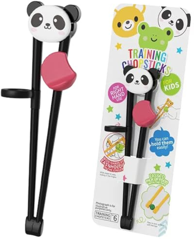 JchEnye Aiuto per la pratica dei bastoncini da mangiare per bambini,un adorabile clip per i bastoncini in forma di panda per i principianti, bastoncini da mangiare di panda sostituibili (Stile panda)