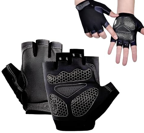 HENKi Fitness Handschuhe, Trainingshandschuhe für Crossfit, Bodybuilding, Radsport, Gym, Krafttraining, Sporthandschuhe für Damen und Herren, Schwarz