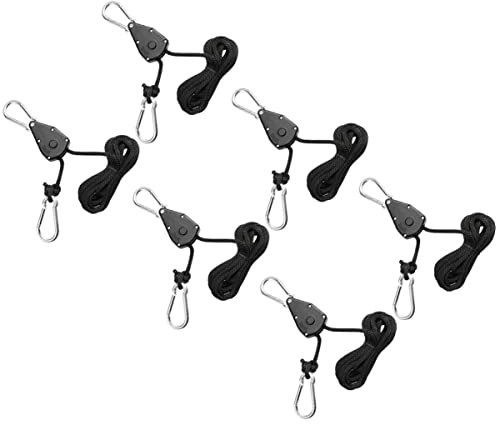 PAMINGONO 6pièces Cordes à Cliquet Réglables Pour Suspension Lampe Plante Sangles Métal Abs Pp Charge Lb Par Crochet Lot Levage Facile Pour Croissance Plantes