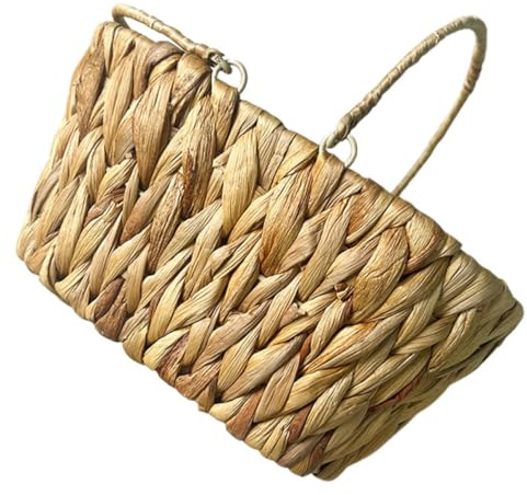 ULTECHNOVO Cesto Intrecciato in Giacinto d Acqua Rustico Con Manici Per Organizzazione Casa e Picnic Grande Capacità Multiuso Per Frutta Verdura e Snack Decorativo e Resistente