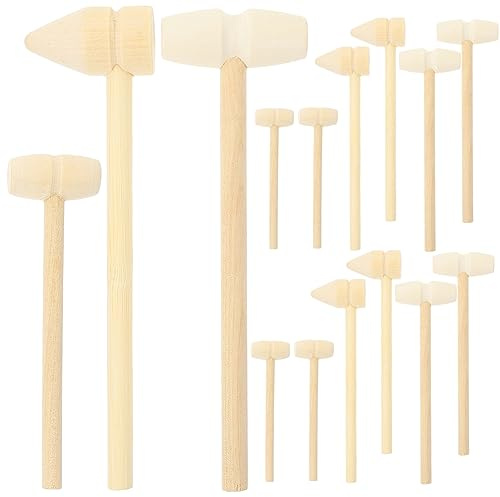 Toddmomy 15 Stück Teiliges Mini Holzhammer für Lustige und Sichere Hämmer für Kreative Spiele und DIY Projekte für Kleine Hände und Sicheres Spielvergnügen