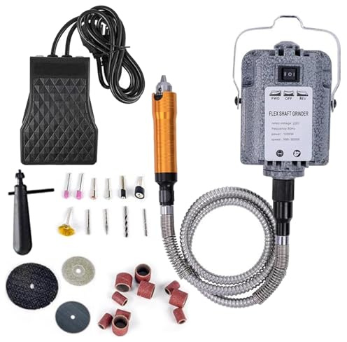 YUZINO 1000W Rotary Tool Flex Shaft Grinder, Flex Shaft Electric Hanging Grinder Carver, Multifunzione 500-30000RPM Grinder Tool, Metalworking Jewelry Tool Repair Tool Kit per intagliare, Lucidare