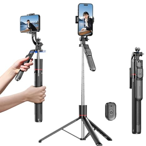 Gimbal Stabilizer - Master Every Move,360° Automatic Rotation Anti-Shake,Smartphone Gimbal Stabilizer with Remote,Portable and Foldable Selfie Stick and Phone Stand for Vlogging,Live Video Recording