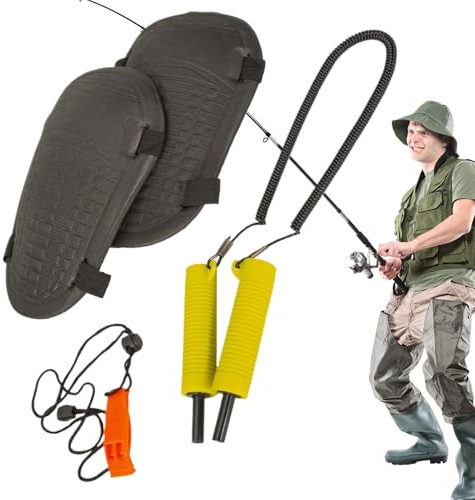 Generico Sicherheits-Eispickel für Eis | Ergonomisches Überlebens-Set inklusive einer Pfeife – mit Knieschützern und Eispickeln, Wandern, Skifahren und Rettung