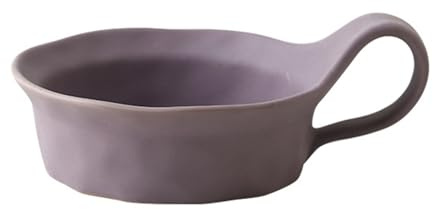 Keramiska fruktskålar, av stengods med handtag Porslinsskal, keramisk soppskål, salladsskål, 455 ml(Purple)