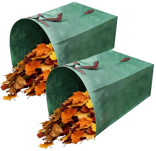 Gartensäcke, 2 X 270L Gartenabfallsäcke, Gartenarbeit Säcke, Gartensack Laubsack mit Griffen, für Garten, Rasen, Laub, Müll und Erde