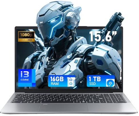 FUNYET 2026 Ordenador Portátil 15.6 Pulgadas i3-1025G1 Core 3.4GHz 16 GB RAM 1 TB SSD Laptop con Win 11 FHD 1920×1080 WiFi 5 BT 5.0 USB 3.0 HDMI Type-C Mini Puerto Multimedia Teclado Retroiluminado