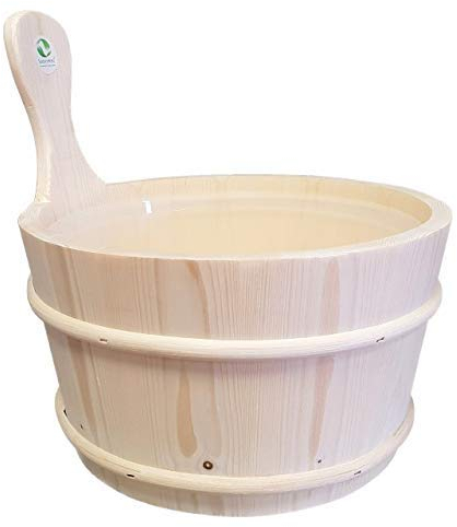 SudoreWell Secchio Sauna Secchiello per Sauna Di Aspen 4,0 L Incl. Inserto Plus 10g Cristalli Al Mentolo