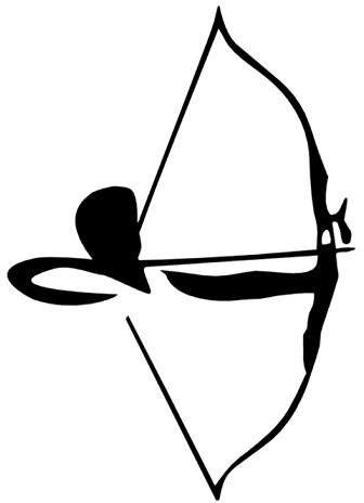 Bogenschießen Bogenschütze Aufkleber Bogensport 10cm oder 20cm Bogenschießverein Bogenschütze (40/4) (10cm Höhe, schwarz Glanz)