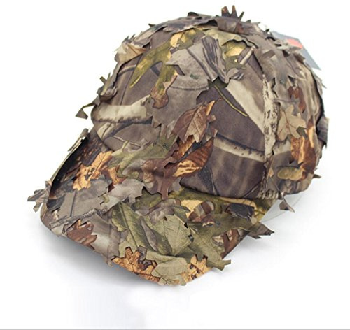 GYDEHUTJ 3D Blatt Camouflage Ghillie Cap Jagd Angeln Hüte Armee Krieg Spiele Camo Sunshade Baseball Hut Männer Frauen