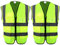 Gilet Alta Visibilità, 2 PCS Gilet di Sicurezza Riflettente con Tasche e Cerniera, per Lavori All'Aperto/Ciclismo/Jogging/Passeggiate/Guardia di Attraversamento/Strada/Costruzione - Verde