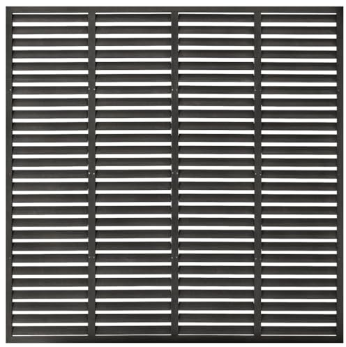 vidaXL - Valla duradera de WPC negra para valla de límites al aire libre, pantalla o partición - Diseño de listones para luz solar y paso de aire - Requiere montaje - 71.8 x 71.8 pulgadas