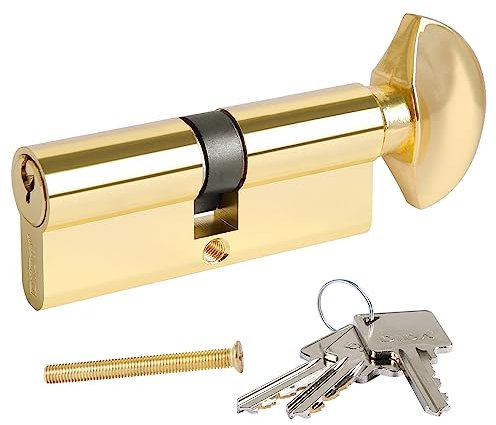 DIDA® 90mm Thumb Turn Euro Cylinder Lock 45T/45 UPVC Barrel Lock with 3 Keys Anti-Pick Anti-Bump Anti-Drill Door Barrel Lock with Key Euro Single Cylinder Lock Barrels High Security BS EN 1303:2005 G