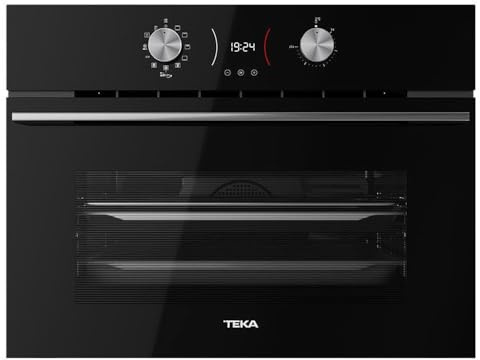 Teka AirFry HLC 8406 - Horno de Aire Compacto 40 Litros, Horno Air Fryer con Bandeja Freidora de Aire, Sistema de Limpieza HydroClean, 9 Funciones de Cocinado, Color Cristal Negro