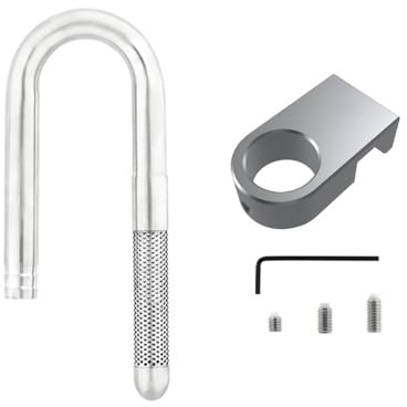MiOYOOW Lily Pipe en Acier INOX pour Petit Aquarium, Tuyau d'écoulement d'entrée Sortie d'aquarium avec Pince à Fixation en Métal pour Aquarium de Plantes (Compatible avec Tuyaux Filtre 12/16mm)