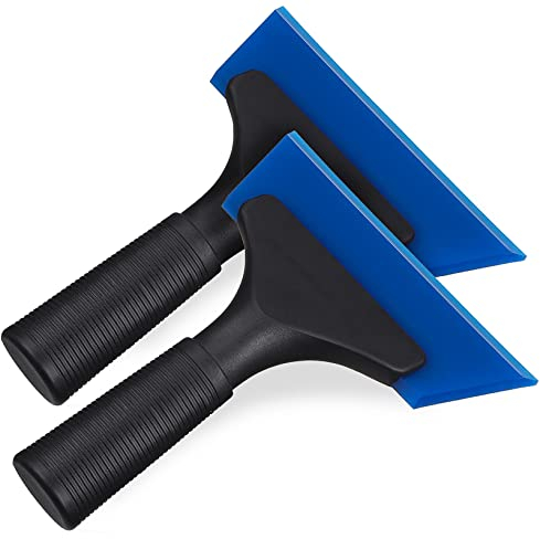 BESTYASH 2 Stück TPU Rakel Kunststoffschaber Für Fensterreinigung Und Autofolien Robust Und Schonend Blau Geeignet Für Tapeten Und Glas Streifenfreier Effekt