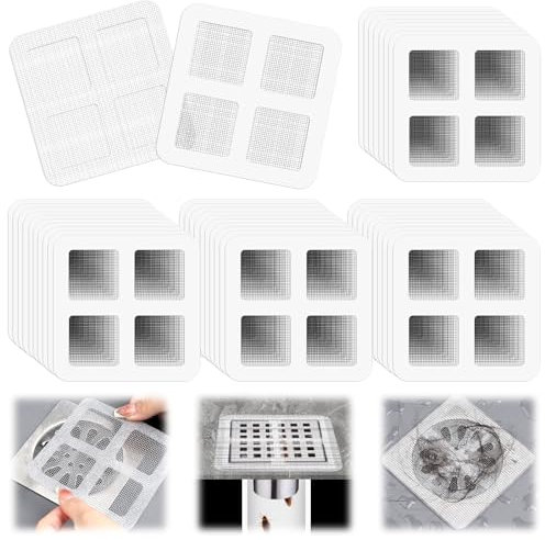 40 Pezzi Retina per Doccia Scarico, 10 * 10 cm Raccogli Capelli Doccia, Filtro Scarico Lavandino, Filtro Lavandino Cucina, Copri Scarico Doccia, Filtro Capelli Doccia per Lavandino, Bagno, Cucina
