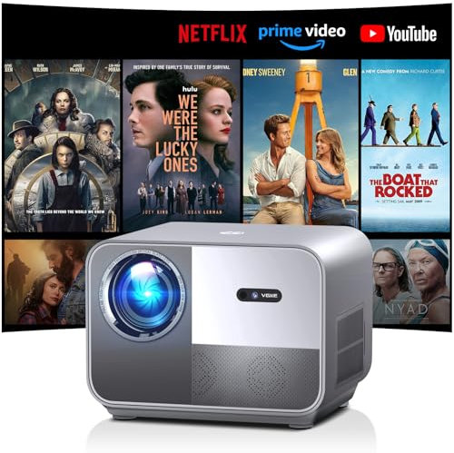 Proiettore 4K VGKE,Auto Focus/Keystone WiFi 6 Bluetooth 700ANSI Lumens,Proiettore Portatile FHD 1080P,con Android,Videoproiettore Sigillato & a Prova di Polvere da Esterno/PS5/HDMI/USB