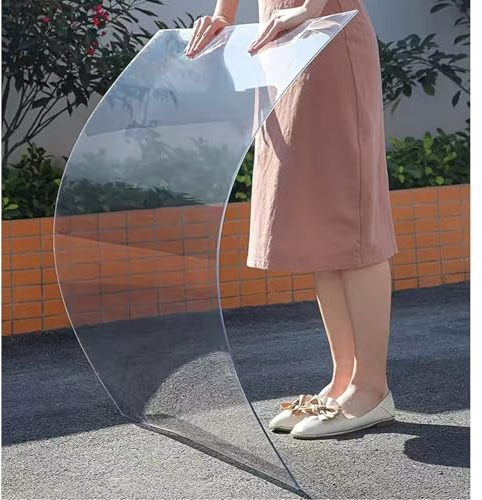 Plaque Polycarbonate pour Serre Jardin, Plaque PVC Transparente Toit, Plexiglass Rigide Plaque, Panneau de Protection pour Staircases/Puit de Lumière(0.6x3m)