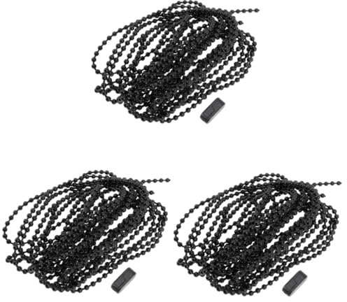 Cabilock 3 Sets Blind Beaded Cord Extender for Roller Blind Chain Fitting Black Bead Ball Cord Bead Curtain