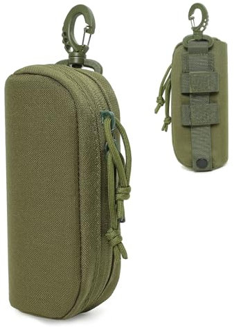 GMYIAK Tragbare Taktisches Brillenetui für Outdoor Brillenetui Mit Haken Zum Befestigen Am Gürtel Wasserfest Stoßfeste Schutzbox Sonnenbrillen Etui Bergsteigen Reisen Brillentasche (grün)