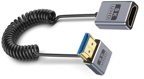 Cavo video a molla versione 2.1 8K60Hz 48Gbps trasmissione ad alta velocità cavo di prolunga a spirale 70 cm cavo audio a molla per giochi e home theater