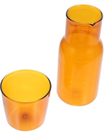 Uonlytech Pichet Verre Épais Résistant Chaleur Bouteille de Stockage Transparente pour Eau Froide Thé Aux Fleurs Jus Usage Cuisine et Pique-