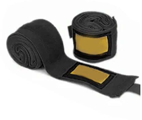 Vistreck 2 St Boxningsbandage Handinpackningar för Kickboxning, Thaiboxning, MMA - Justerbart och Andningsbart Handskarskydd (Svart)