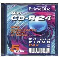 PrimeDisc 8cm CD-R 5Pk. CD R Rohling 210 MB 8 cm 24 x Speed Slimcase