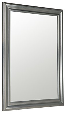 Reflex Sales 90 x 65cm Silver Framed Over Mantle Mirror with Wall Hanging Fixings