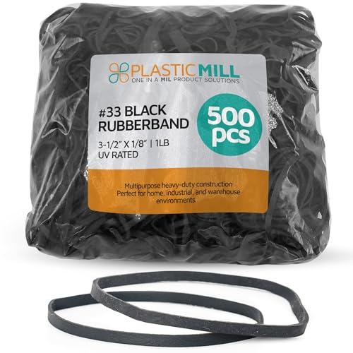 PlastMill gummiband – #33 storlek – svart UV-klassad EPDM-gummiband – 0,48 kg/500 antal